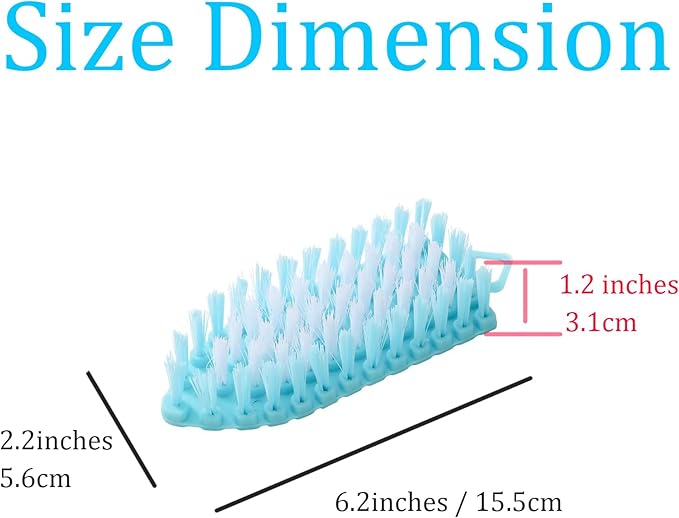 Bendable Scrub Brush, Deep Cleaning for Pool, Tub, Sink Non-Slip Grip, Sturdy Nylon Bristles,2 Pack-Blue