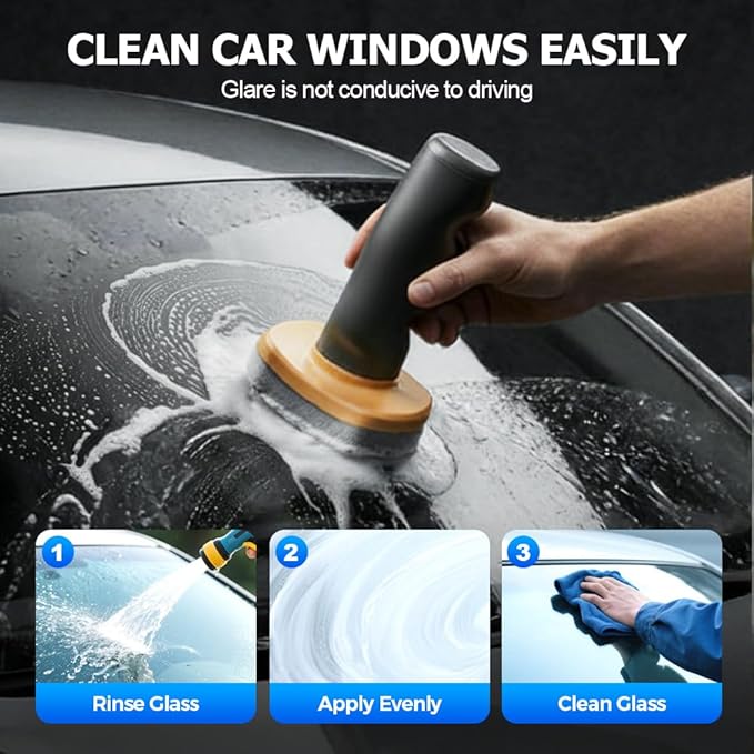 2025 Handheld Glass Oil-Film Remover, New Upgrade Emulsion Cleaner Glass Cleaning Board, Automotive Oil Film Cleaning Brush for Car Windows (3)