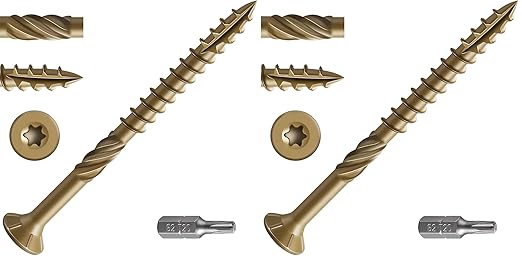 #10 * 3" Deck Screws, (137pcs) 2 lbs.Exterior Wood Screws, Rust Resistant epoxy Coated, Bronze, T25 Star Bit (Pack of 2)