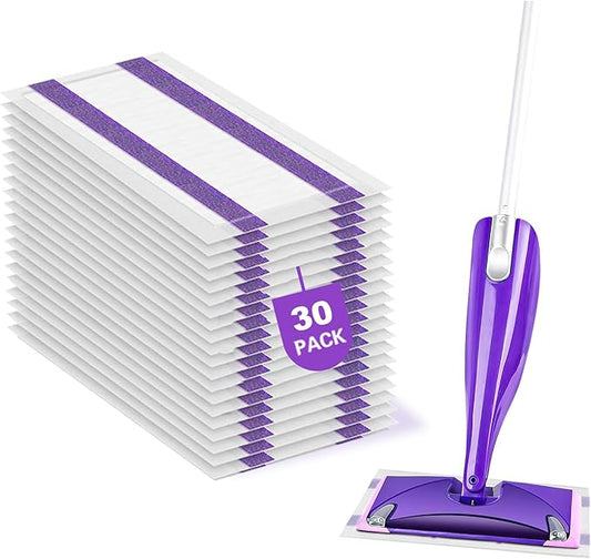 30 Pack Disposable Wet Jet Mop Pads Refill for Swiffer Wet Jet Pads Refill,Wet Jet Mopping Pads for All Purpose Multi Surface Hardwood Floor Cleaning, 4 Layers Thickened and Super Absorbent.