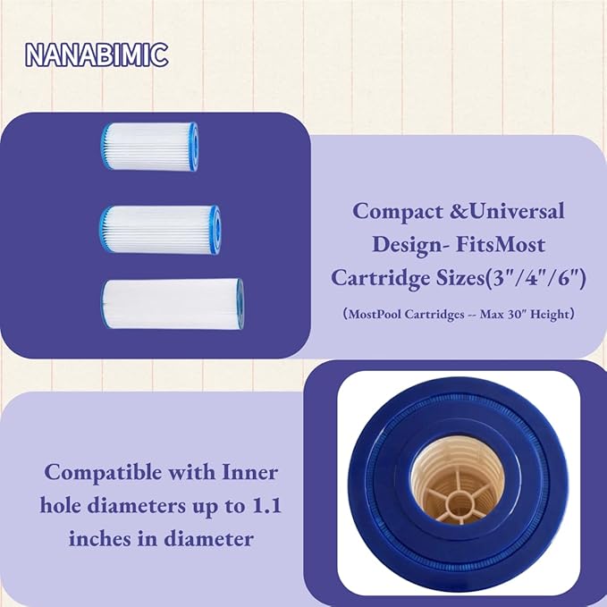 Pool Filter Cleaner Stand for 3 4 6 Inch Filters - Universal Quick Cleaning Stand, Saves Time and Effort in Swimming Pool Maintenance