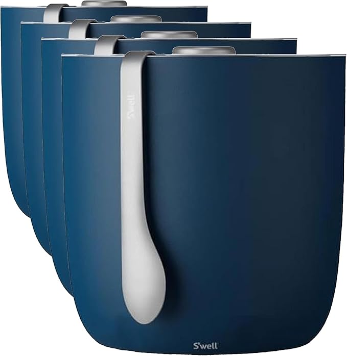 S'well Ice Bucket with Tongs, 68oz, Azurite (Pack of 4)