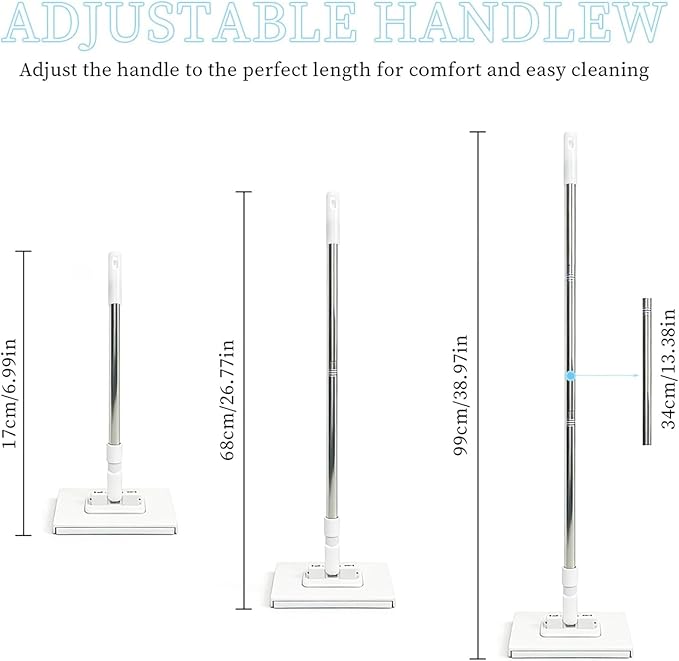 2026 Upgraded Snap Grip Mini Mop, Zero Touch Cloth Changing Mop with Automatic Push Pull Handle,360 Rotating Lazy Mops Wet Dry for Whole House Cleaning,Retractable Gap Dust Cleaner Flat Mops(5 Cloths)