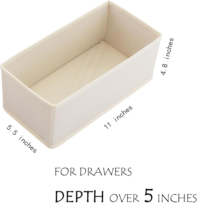 3-Pack Breathable Mesh Drawer Organizer - Foldable Fabric Storage for Underwear, Bras & Socks, Removable Dividers for Bedroom & Closet, Beige