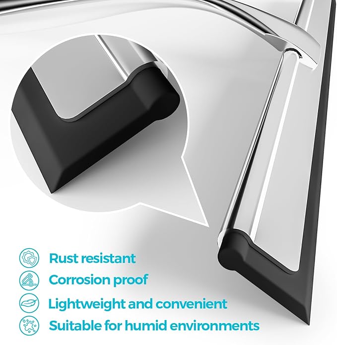 ALOFLD 2 Pack Shower Squeegee for Glass Doors, Stainless Steel Rustproof Squeegee for Shower Glass