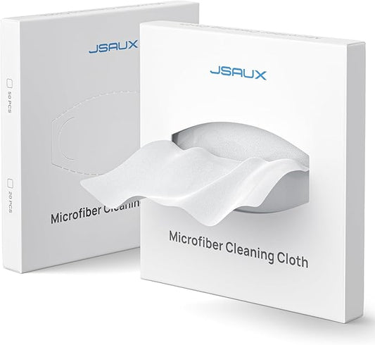 JSAUX Microfiber Cleaning Cloth 1-Pack(50 Total) for Steam Deck| Eye Glass Disposable Clean Cloth | Safe for Lens, Eyeglasses, Glasses, Screens, Cameras, iPad, iPhone, Cell Phone, LCD TV Screens More