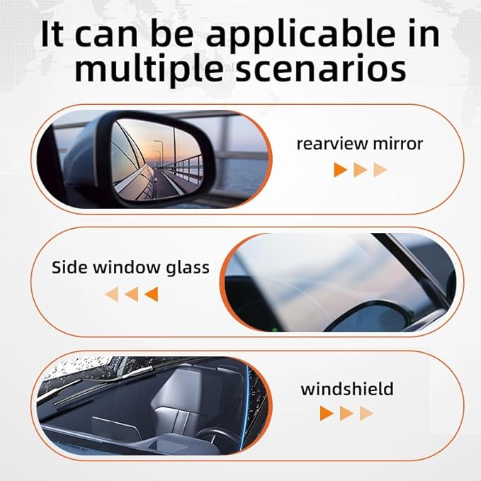 Glass Oil Film Remover for Car, Roll-On Glass Compound with Cleaning Board, Removes Oil Film, Improve Windshield Clarity for Safe Driving