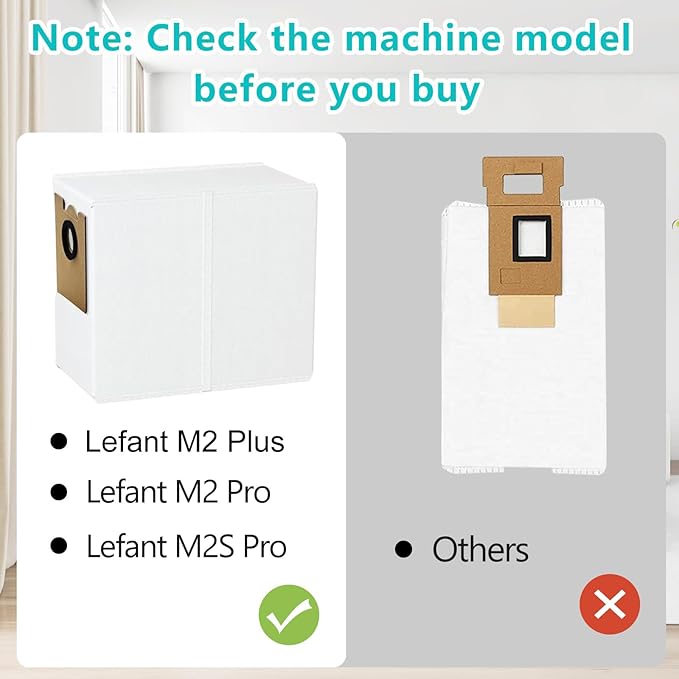 15 Pack Replacement Dust Bag Mop Cloths Compatible with Lefant M2 Plus/ M2 Pro / M2S Pro Robot Vacuum Cleaner Accessories Parts, 9 Dust Bags 6 Mop Cloths