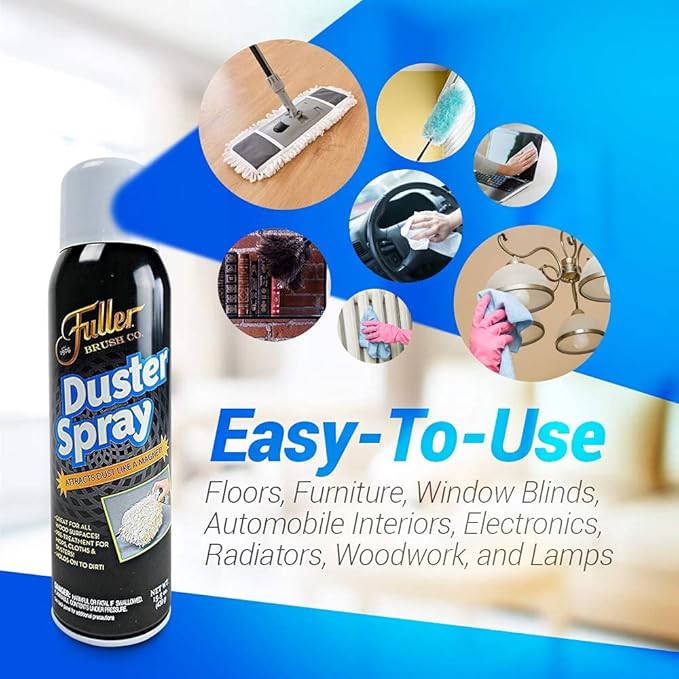 Fuller Brush Duster Spray – 15.5 oz Multi Surface Dust Removing Sprayer - Safe Household Cleaning for Floors, Furniture, Blinds & Car Interiors (Pack of 2)