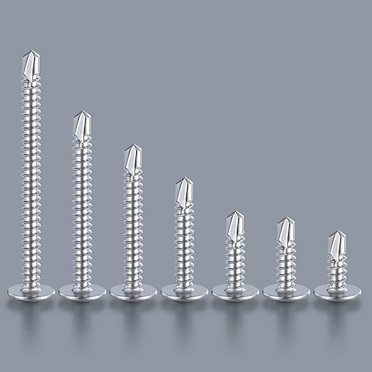 Wensilon（200pcs）#8×1-1/4”for Sheet Metal Self-Tapping Screws 410 Stainless Steel Truss Head High-Strength Quick Tapping Screws