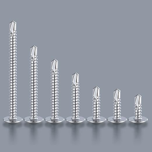 (100 pcs) Wensilon #10×2”for Sheet Metal Self-Tapping Screws 410 Stainless Steel Truss Head High-Strength Quick Tapping Screws
