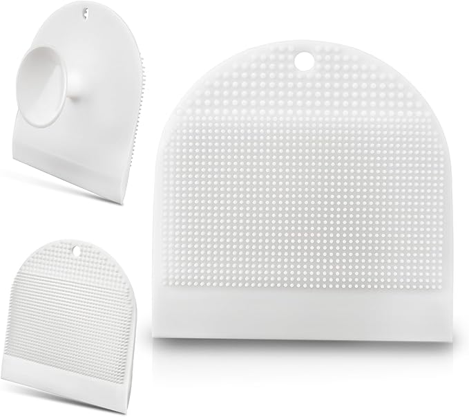 Silicone Shower Squeegee for Glass Doors, Multi-Purpose Squeegee for Shower Glass, Windows, Mirrors, Countertops, 2-in-1 Shower Squeegee with Suction Cup