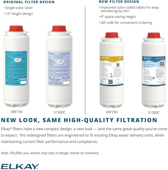 Elkay Genuine ERF750 WaterSentry Lead + Microplastics NSF/ANSI Certified Residential Filter (ezH2O Liv & Filtered Faucet)