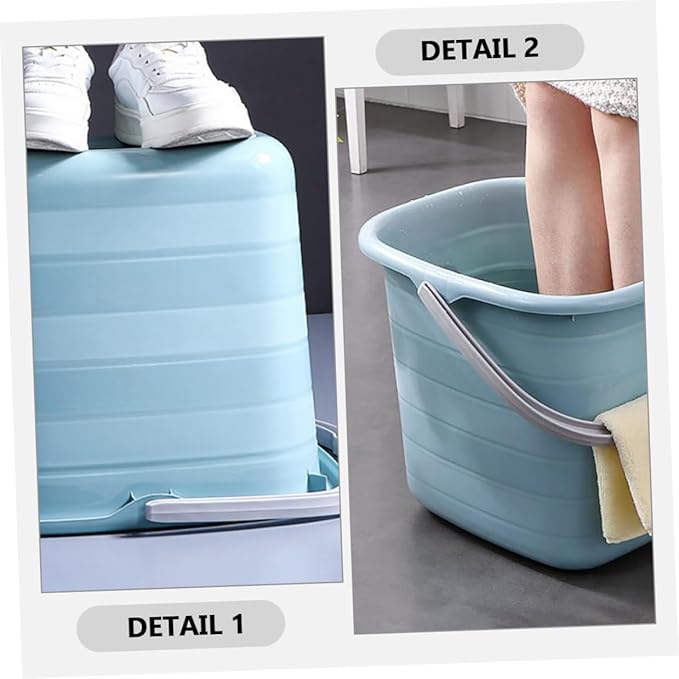 TEHAUX Small Plastic Bucket with Handle 11l Multipurpose Water Container for Home Cleaning Mop Bucket Portable Water Holder for Laundry and Bath Use