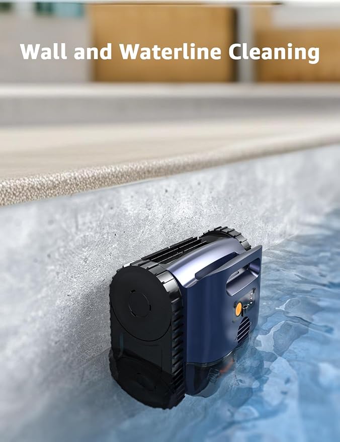 Pool Vacuum for Inground Pools, Zyerch Robotic Pool Cleaner for Above Pools with Floor/Wall Climbing/Waterline Cleaning, 180 Min Runtime, Pools up to 2150 Sq.Ft