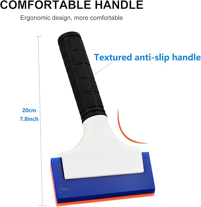 EHDIS 2PCS Double Edge Blade Small Rubber Squeegee 5-inch Handy Window Shower Squeegee Auto Water Blade for Car Windshield, Window, Mirror, Glass Door, Ice Snow Removal Scraper Tool