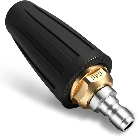 Turbo Nozzle Pressure Washer Tips, Max 4000 PSI, Upgrade 360° Rotating Turbo Spray Tips with 1/4" Quick Connector for Cleaning Car, Garden, Concrete Brick, 4.0 GPM 4.0 Orifice