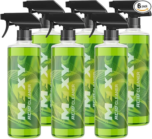 Moxy Acid Wheel and Tire Cleaner (Case of 6 (16oz)) - Professional Car Wash Wheel Cleaner - Cleaning Spray for Car Detailing - Wheel Cleaning Kit Safe for Cars, SUVs, Motorcycles, RVs, and Trucks
