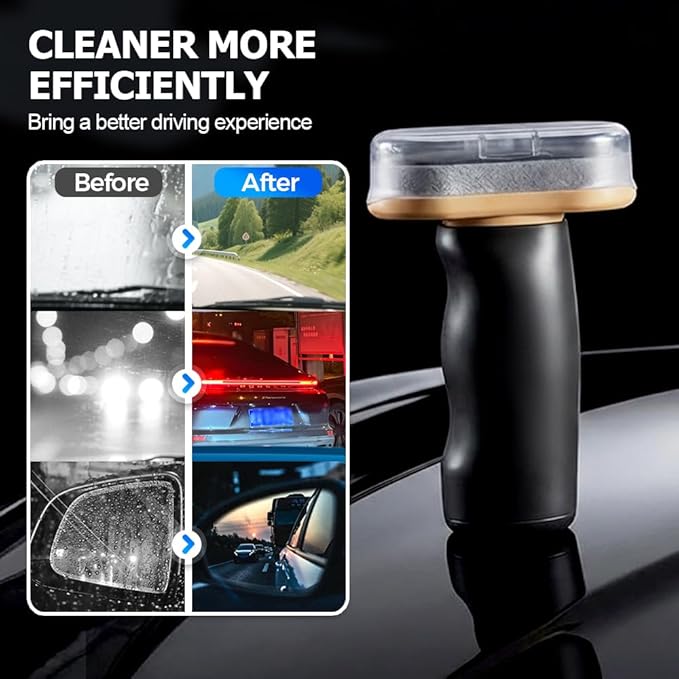 2025 Handheld Glass Oil-Film Remover, New Upgrade Emulsion Cleaner Glass Cleaning Board, Automotive Oil Film Cleaning Brush for Car Windows (2)