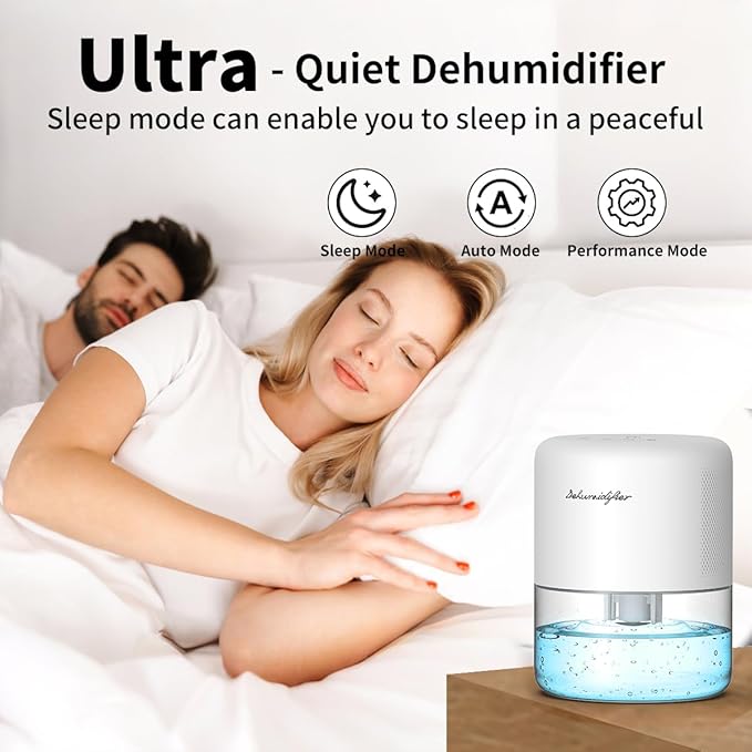 Dehumidifier for Home Small Quiet Dehumidifiers for 44OZ Water Tank Auto Defrost and Shutoff 10 Colors Light 4 Timer Options 3 Modes Portable Dehumidifiers for Bedroom Bathroom Closet RV