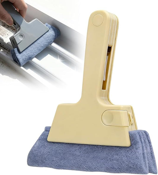 Magic Window Track Cleaner, Window Groove & Track Cleaning Brush Tools Set for Window Lides Gaps Tile Lines Shutter Car Vents (Yellow)