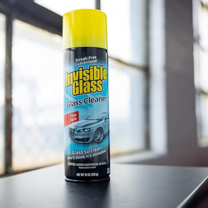 Invisible Glass 91164-4PK Premium Aerosol Glass Cleaner Spray for Car Windshields and Windows, Automotive and Home Window Cleaner, Streak-Free, Ammonia-Free, Tint-Safe – 19 oz (Pack of 4)