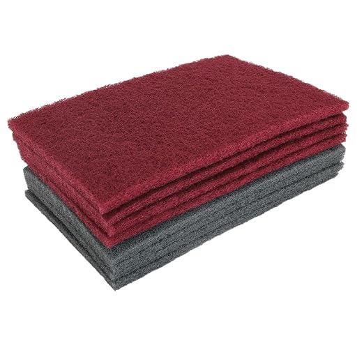 6"x9" Automotive Scuff Pad 8 Pack (7447&7448) - 4 Maroon(Fine) & 4 Gray(Ultra Fine), Wet/Dry Reusable Scuffing Pad for Paint Prep, Sanding - Auto Body, Woodworking & Handicrafts