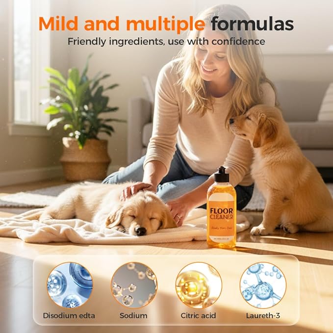 Powerful Stain Removing Floor Cleaner - All-Surface Acid Free Concentrated Formula Enzyme Floor Cleaner for Mopping & Spraying Hardwood, Tile, Vinyl & Laminate Floors | Pet-Safe & Streak-Free (1PCS)