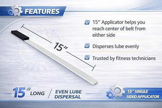 TreadLife Fitness Slick-Stick 5 Treadmill Maintenance Kit | 5X Applications of Treadmill Lubricant for Belt | 100% Silicone Lube | 15" Heavy Duty Applicator | Directions Included