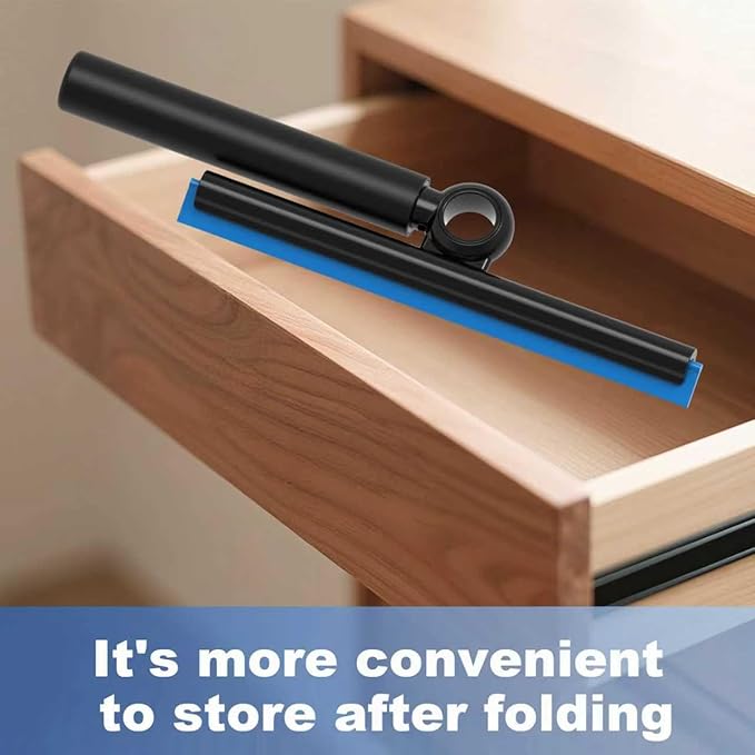 Shower Squeegee for Glass Doors, Squeegee with Long Handle, Telescoping Squeegee for Shower, Extendable Window Cleaner Tool for Car Windows, Tile Walls, Sliding Door, Shower Glass Door