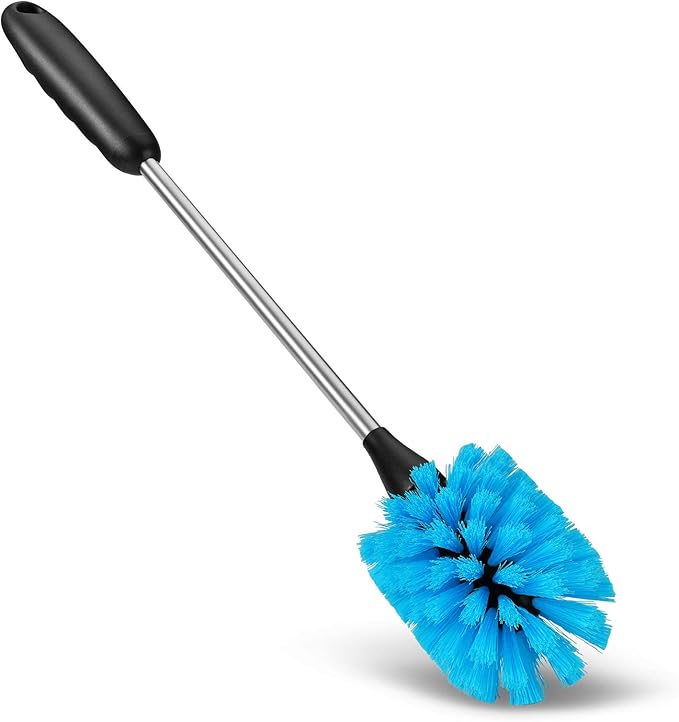 Stainless Steel Water Bottle Brush, Long Handle Scrubbing Brush, Built for Cleaning Sports Bottles, Baby Bottles, Cups, Coffee Mugs, Glasswares, Wine Decanters, Flask, 2 Pack, 13 in - 15 in