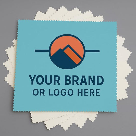 Ships Next Day, Made in USA - Customizable Microfiber Cleaning Cloth - Premium Microfiber Lens Wipes - Perfect Eyeglass Cleaner Promotional Gift - Logo or Image Printed (10 Pack) Single Sided