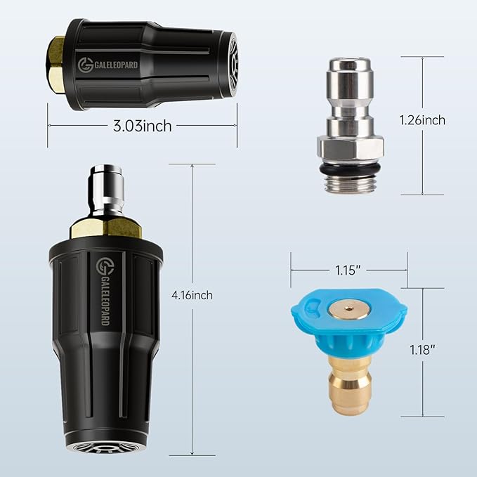 Turbo Nozzle Pressure Washer Tips, 4000 PSI Upgrade 360° Rotating Turbo Spray Tips with 1/4" Quick Connector, Pressure Washer Replacement for Cleaning Concrete, Brick Surface (4.0 GPM)