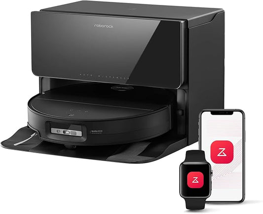 roborock Saros 10 with Refill & Drainage System Robot Vacuum and Mop, 22,000Pa Suction, AI Obstacle Avoidance, 3.14-inch Ultra Thin, Intelligent Dirt Detection, Zero Tangling Main Brush, Hot Water Mop