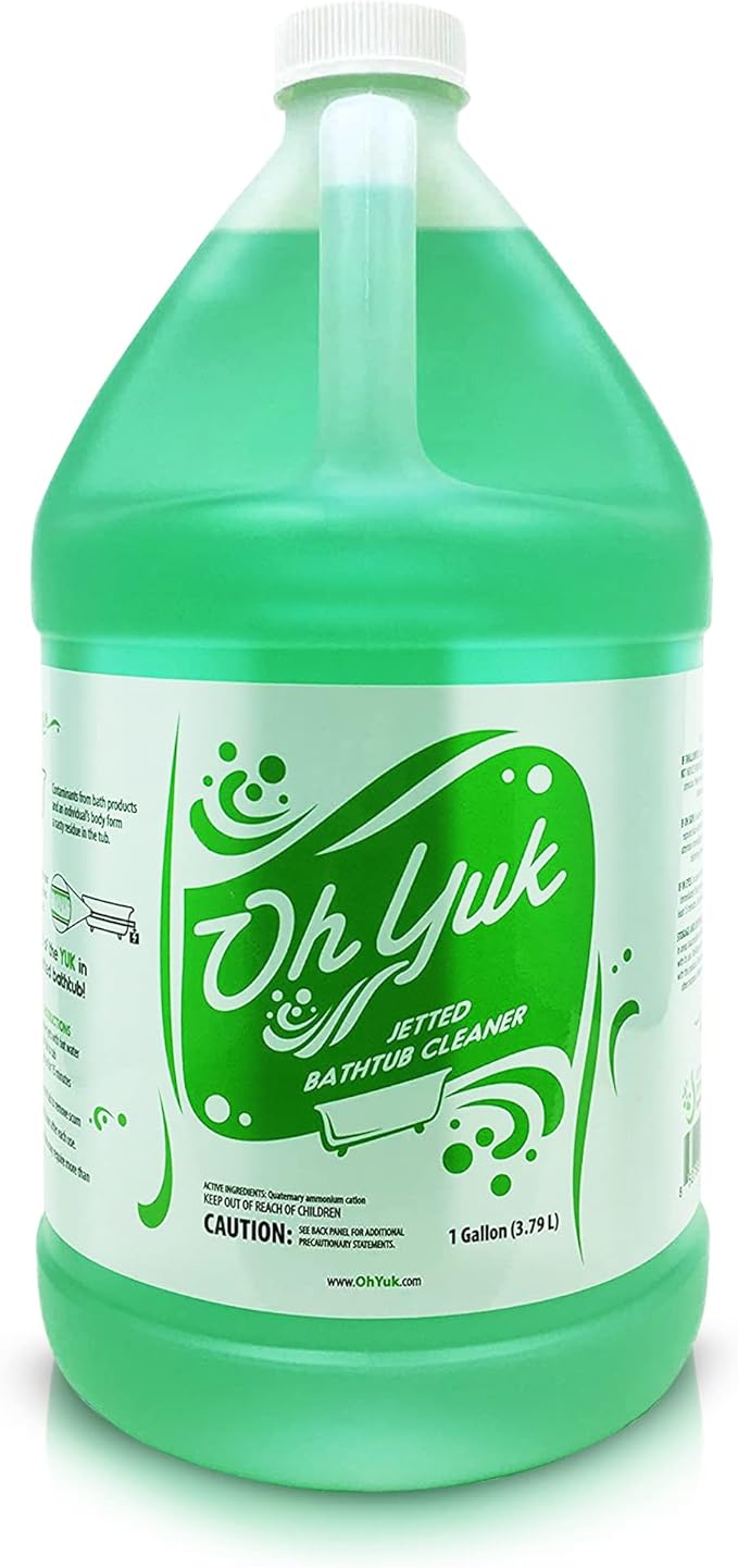 Oh Yuk Jetted Tub Cleaner for Jet Tubs, Bathtubs, Whirlpools, The Most Effective Jetted Tub Cleaner, Septic Safe, 32 Cleanings per Bottle - 1 Gallon