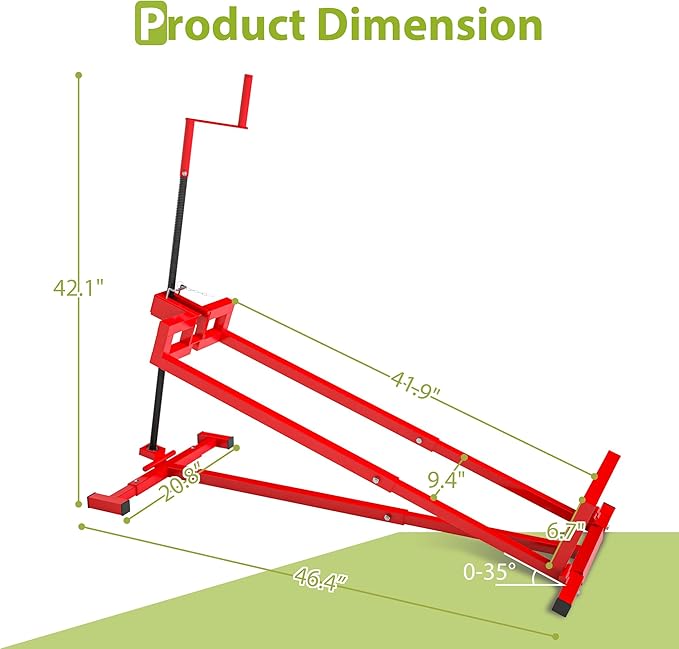Riding Lawn Mower Lift Jack Lawn Mower Jack Lift with 880 Lbs Weight Capacity Telescopic Maintenance Jack for Lawn mowers and Garden Tractors Red