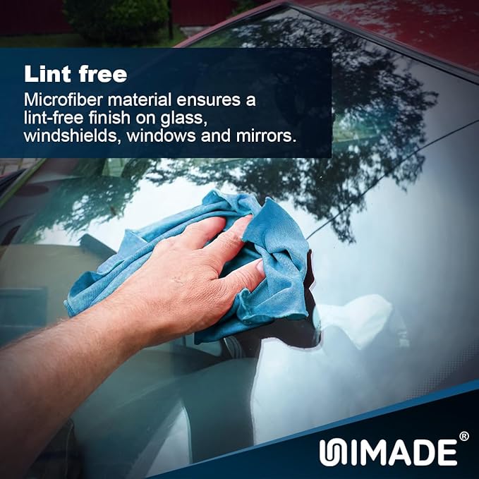 Shop Towels, 100 Sheets Microfiber Cleaning Cloth Commercial Grade Washcloths Lint-Free Bulk Shops Rags for Cars Mechanic Restaurant Garage Housekeeping, 11"x 9", Blue