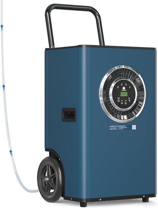 ARGENDON 145 Pints Commercial Dehumidifiers for Basements with Pump, AUTO Defrost, Industrial Dehumidifier with Drain Hose Portable Handle for Large Space, Water Damage Restoration, Home, Garage