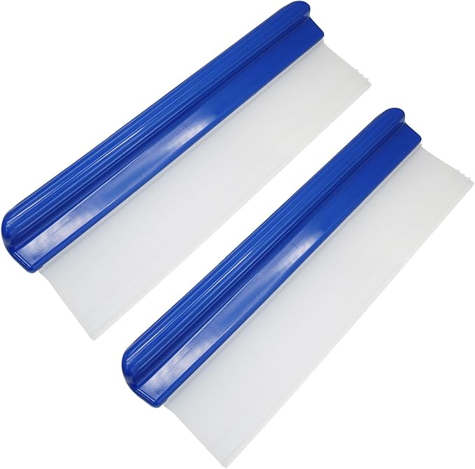 Uenhoy 2 Pack Car Squeegee 12 Inches, Flexible Car Water Scraper Automotive Wiper, Silicone Water Blade for Car Windshield, Window, Home Glass, Blue