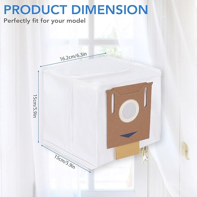 T8 Dust bags for Ecovacs Deebot Ozmo T8/ T8+/ T8 AIVI/ N8 Pro Plus/ N8 Pro/ DX93/ DDX96 Vacuum Cleaner - Fit for Yeedi K781+ Vacuum Bags/ 2.5L Auto-Empty Station Garbage Collection - 12 Pack