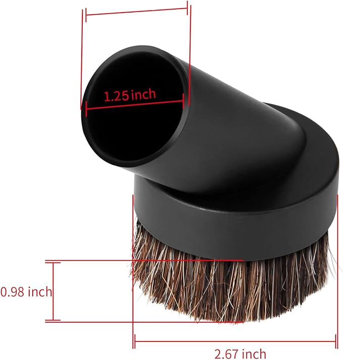 Lamoutor 4Pcs Soft Bristle Vacuum Brush Round Brush Vacuum Attachment Universal Vacuum Dust Brush for Most Vacuum Cleaners Accessories