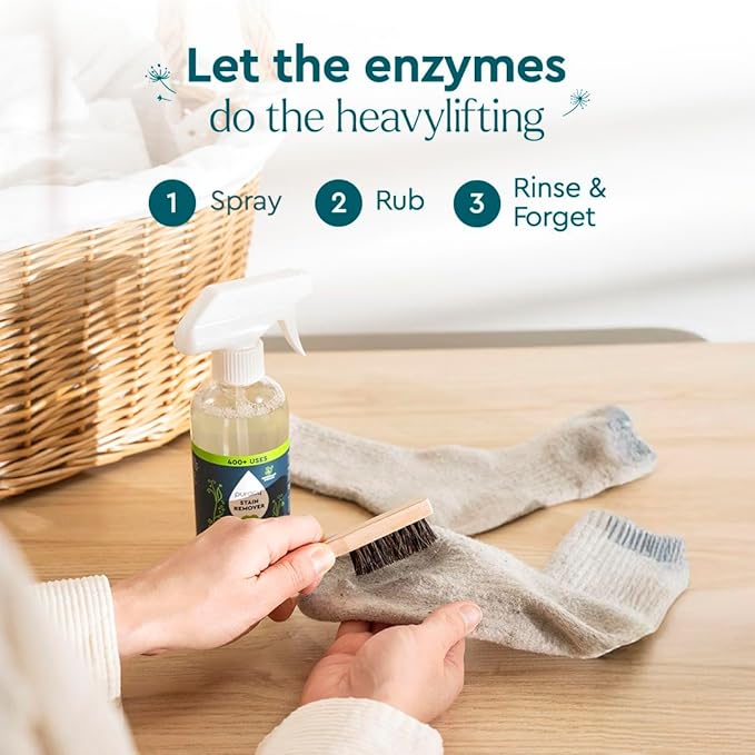 Puracy Stain Remover, Natural Travel and Laundry Stain Cleaner for Clothes, Baby Essentials, Kids Stains, Oil and Fabric Spot Cleaner, Unscented (Stain Remover Spray, 4 fl oz, 2 Pack)