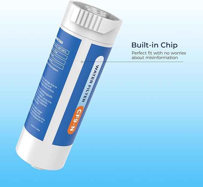 Crystala Filters Water Filter Compatible with XWFE (Built-in CHIP), Replacement for GE XWFE, XWF Refrigerator Water Filter Pack of 2