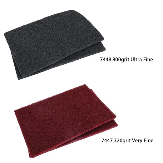 6"x9" Automotive Scuff Pad 8 Pack (7447&7448) - 4 Maroon(Fine) & 4 Gray(Ultra Fine), Wet/Dry Reusable Scuffing Pad for Paint Prep, Sanding - Auto Body, Woodworking & Handicrafts
