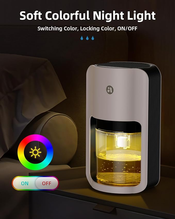 Dehumidifier for Home, 42oz Dehumidifier for Bathroom, Dehumidifiers for Room with Auto Shut Off, Auto Defrost Quiet Dehumidifier for Bedroom Wardrobe Closet Trailer RV