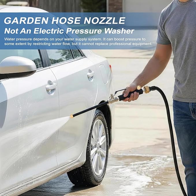 Garden Hose Nozzle, High Pressure Hydro Jet Washer Wand Triple Nozzles Including Hose Spray Nozzle Universal Quick Connectors For Powerful Cleaning