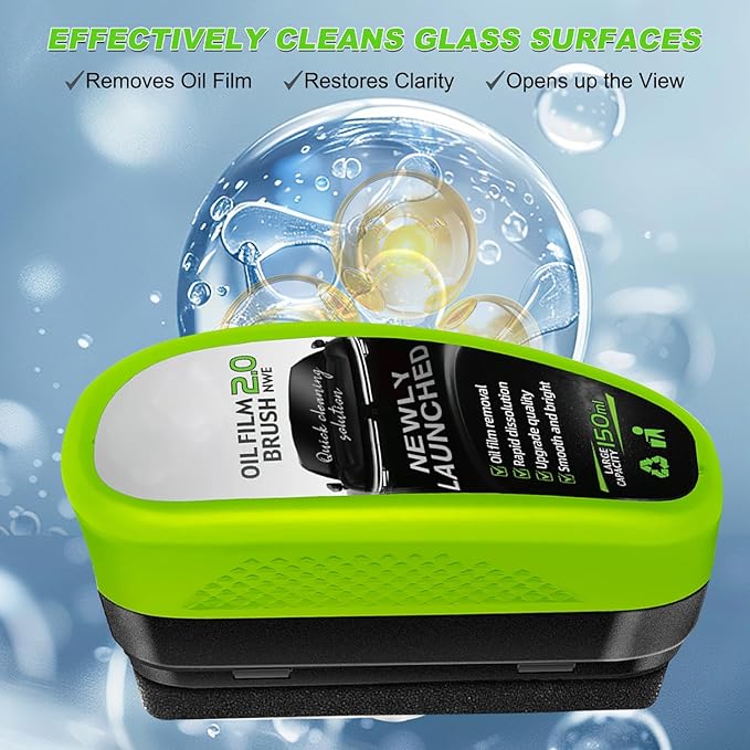 Automotive Oil Film Cleaning Brush for Car Windows,Upgrade 2.0 Clear Vision Glass Cleaner, Car Windshield Cleaner Tool,Universal Cleaning Wipe Board (1PCS)