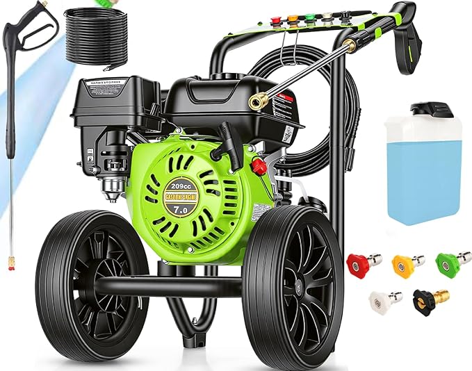 Gas Powered Pressure Washer 4200 PSI Gas Power Washer 4.0 GPM 209CC Commercial High Pressure Washer, with Spray Gun and Extension Wand, 5 Quick Connect Nozzles, Copper Pump,EPA/CARB/ETL
