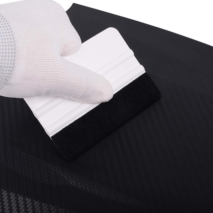 EHDIS 10pcs Vinyl Squeegee 4 Inch Car Vinyl Scraper Decal Applicator Window Tint Wallpaper Smoothing Tool with Black Fabric Felt Edge-White