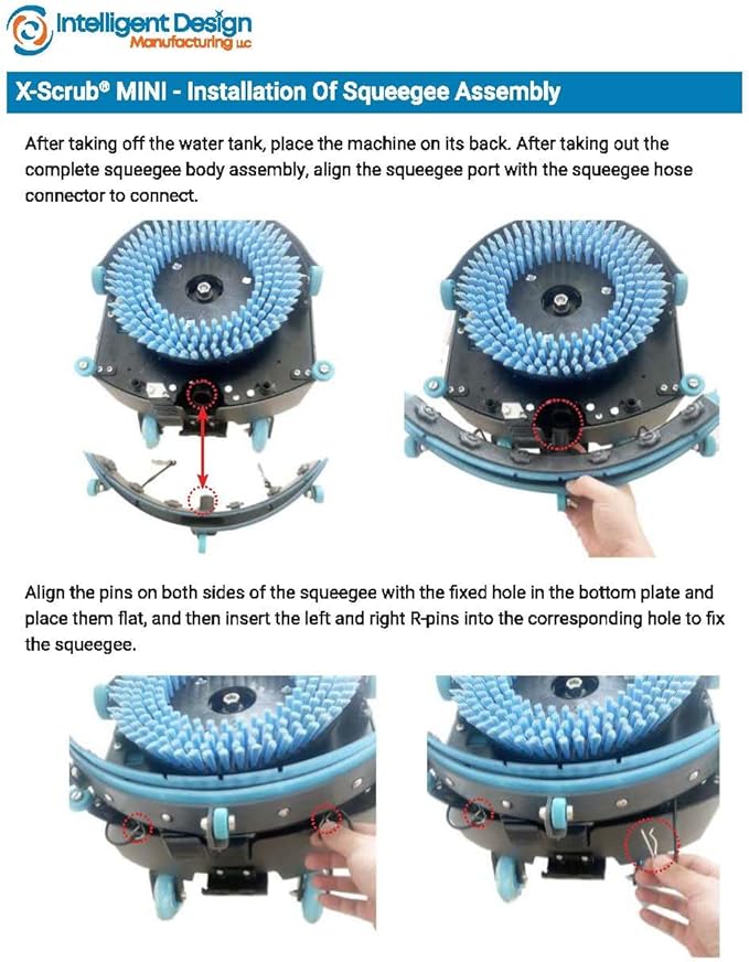X-Scrub® Mini PRIMOthane® Squeegee Replacement Blade by Intelligent Design Manufacturing | Replacement Squeegee for The X-Scrub Mini Scrubber (Rear Squeegee Replacement Blade)